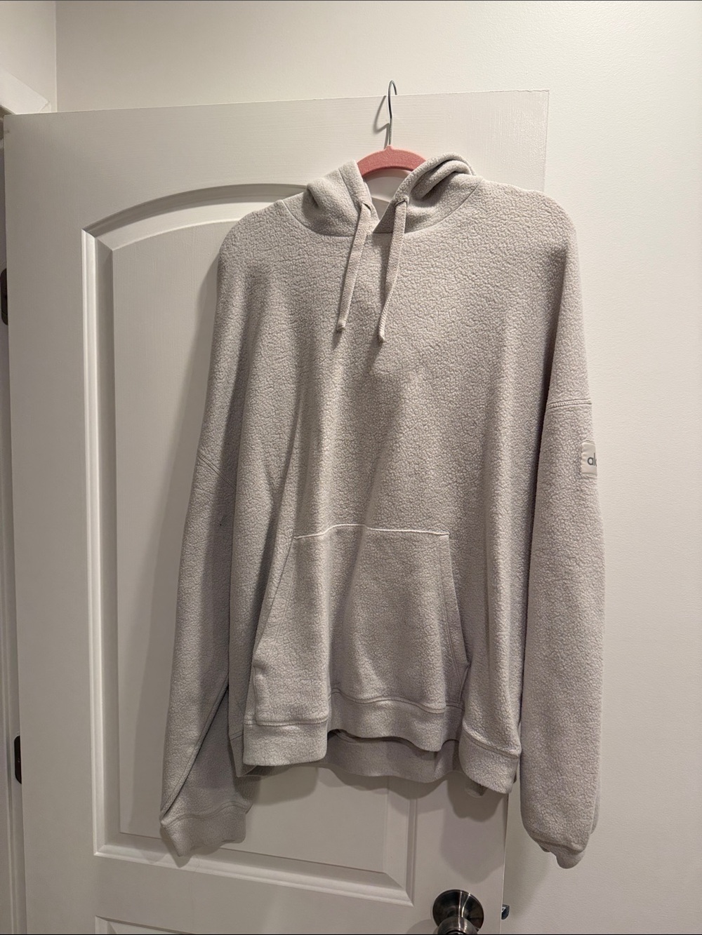 ALO Yoga Men's Light Gray Sherpa Hoodie